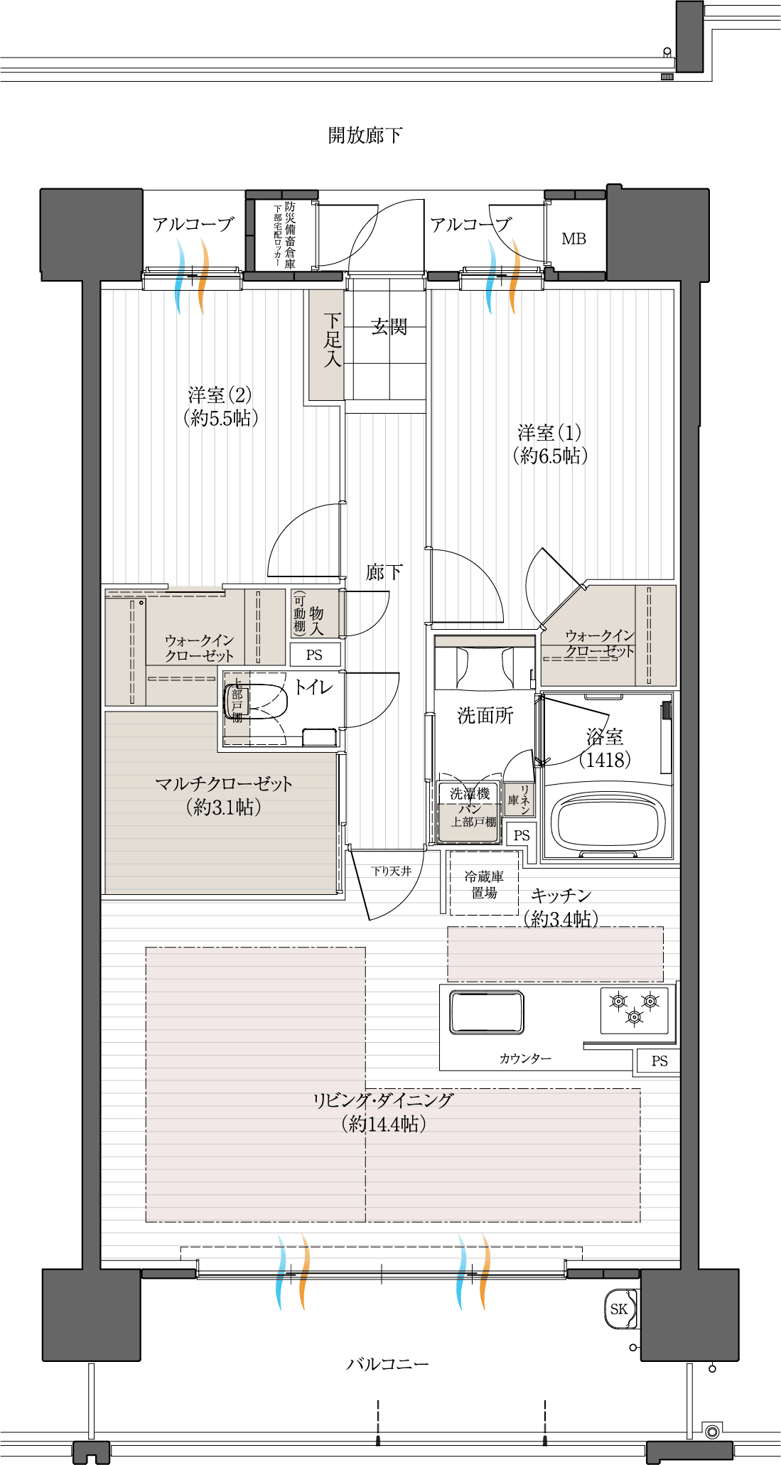 Cタイプ(メニュープラン1)間取り図